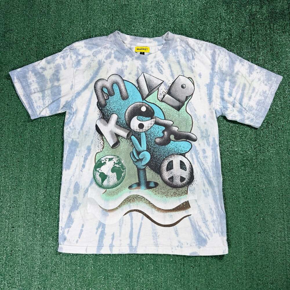 Market Peace To The World Tie Dye Graphic T-Shirt Medium